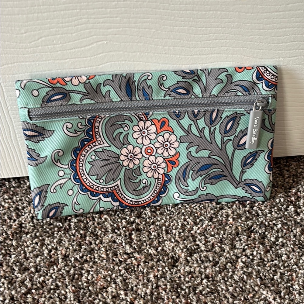 Vera Bradley Mint Floral Zipper Pouch